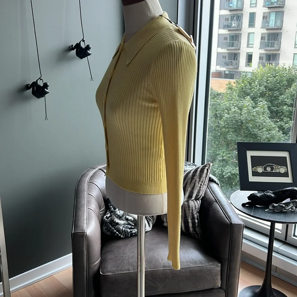 New Sandro Olympe Collared Cardigan Sweater Size 1 (Small) - Picture 5 of 6